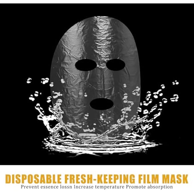 salbsever 200 SHEETS DISPOSABLE FACIAL SHEET MASK FACE MASK FACIAL PLASTIC MASK SET TRANSPARENT MOISTURIZING FACE DISPOSABLE FACE THIN FACIAL PLASTIC WRAP RETENTION FOR SKIN CARE & DIY SPA MASK - Image 2